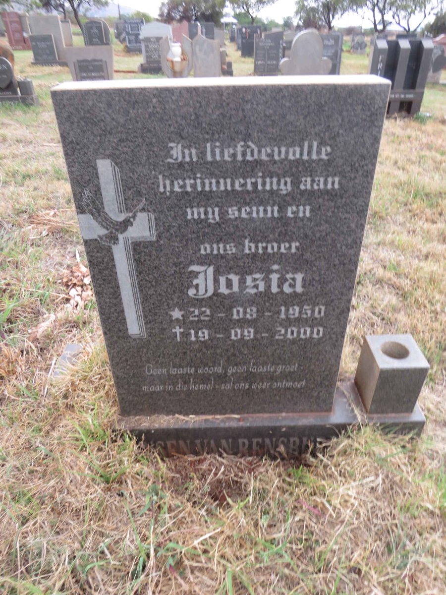 RENSBURG Josia, Jansen van 1950-2000