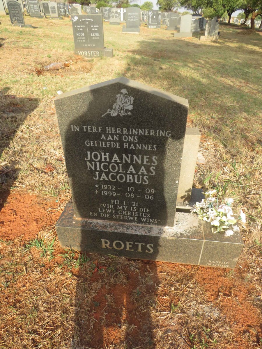 ROETS Johannes Nicolaas Jacobus 1932-1999