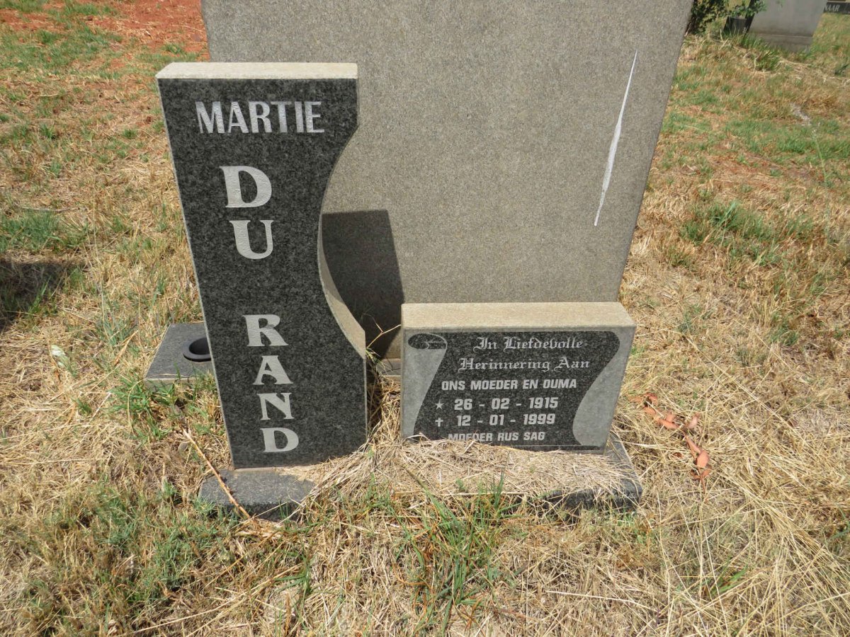RAND Martie, du 1915-1999