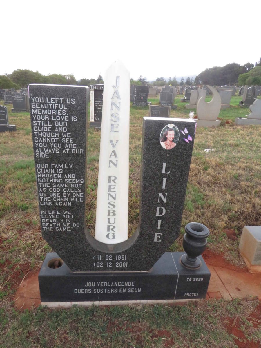 RENSBURG Lindie, Janse van 1981-2001 