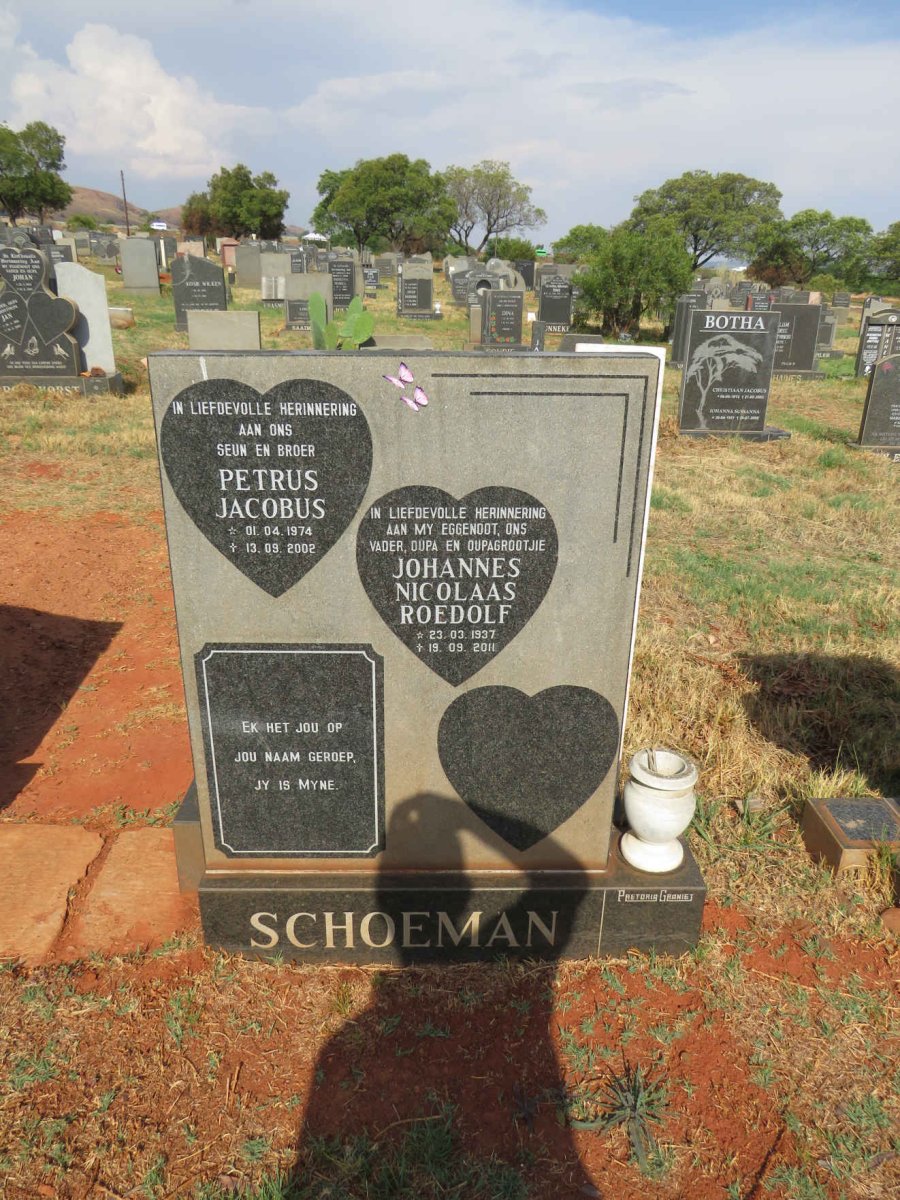 SCHOEMAN Johannes Nicolaas Roedolf 1937-2011 :: SCHOEMAN Petrus Jacobus 1974-2002