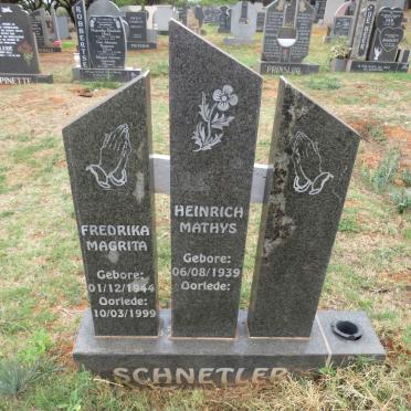 SCHNETLER Heinrich Mathys 1939- & Fredrika Magrita 1944-1999