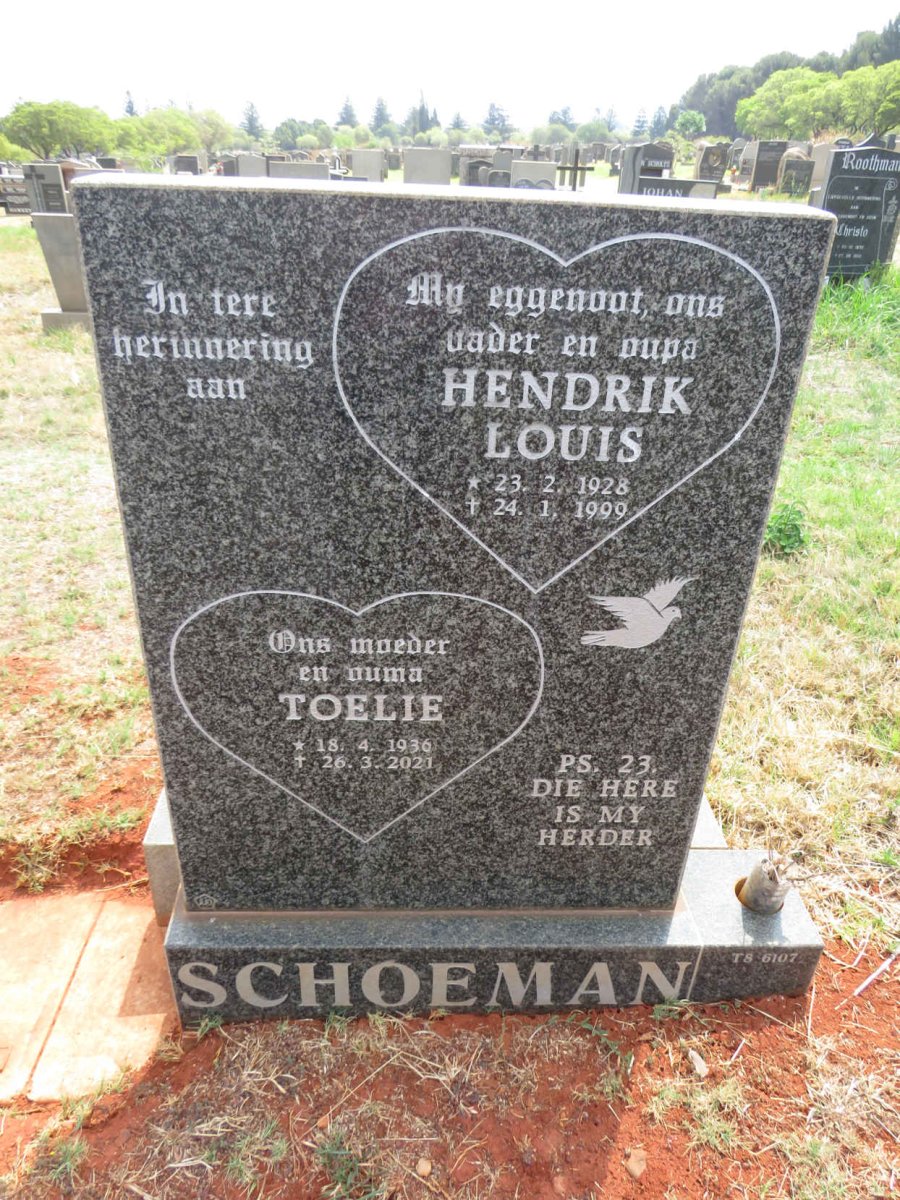 SCHOEMAN Hendrik Louis 1928-1999 & Toelie 1936-2021