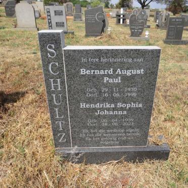 SCHULTZ Bernard August Paul 1930-1999 & Hendrika Sophia Johanna 1939-2023