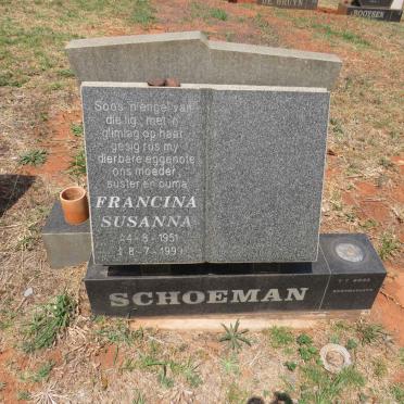 SCHOEMAN Francina Susanna 1951-1999