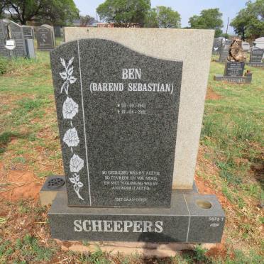 SCHEEPERS Barend Sebastian 1943-2001