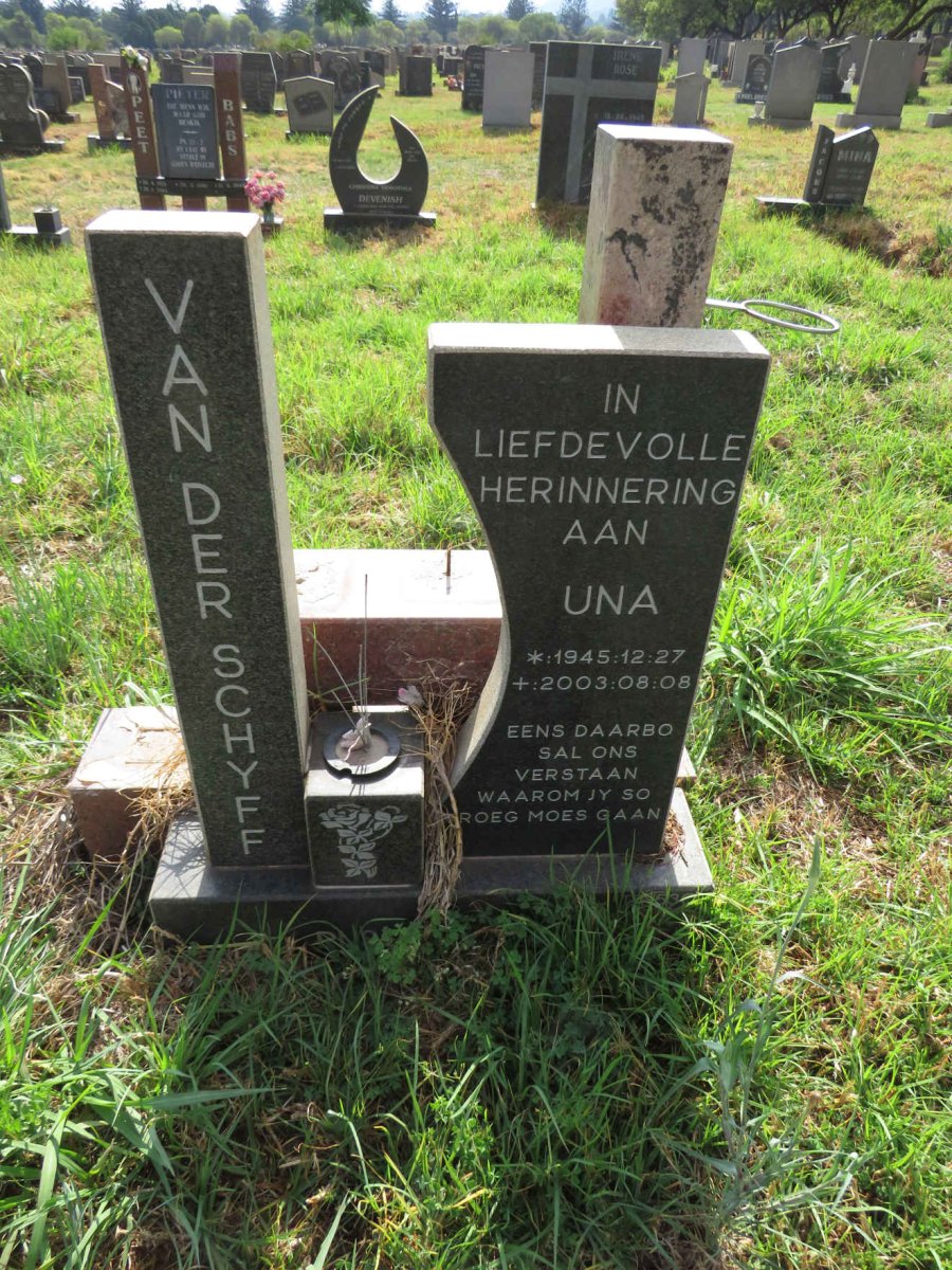 SCHYFF Una, van der 1945-2003