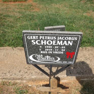 SCHOEMAN Gert Petrus Jacobus 1949-2019