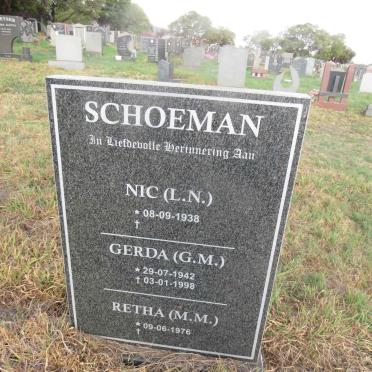 SCHOEMAN L.N. 1938- & G.M. 1942-1998 :: SCHOEMAN M.M. 1976-                                 