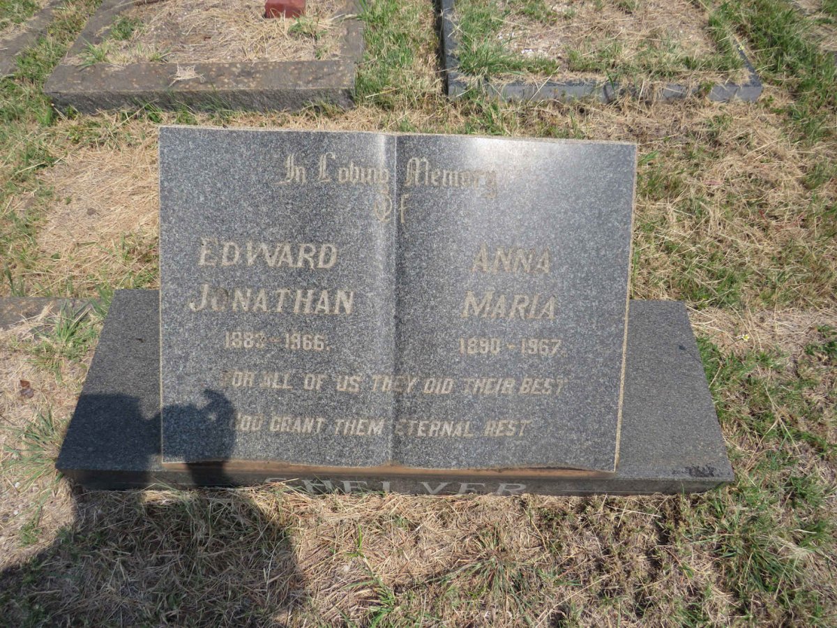 SHELVER Edward Jonathan 1883-1966 & Anna Maria 1890-1967 