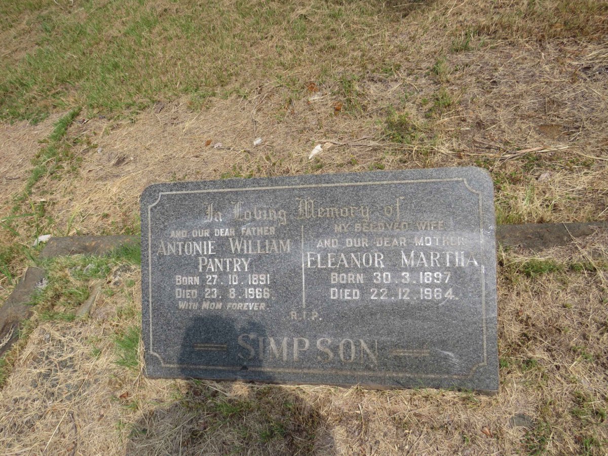 SIMPSON Antonie William Pantry 1891-1966 & Eleanor Martha 1897-1964
