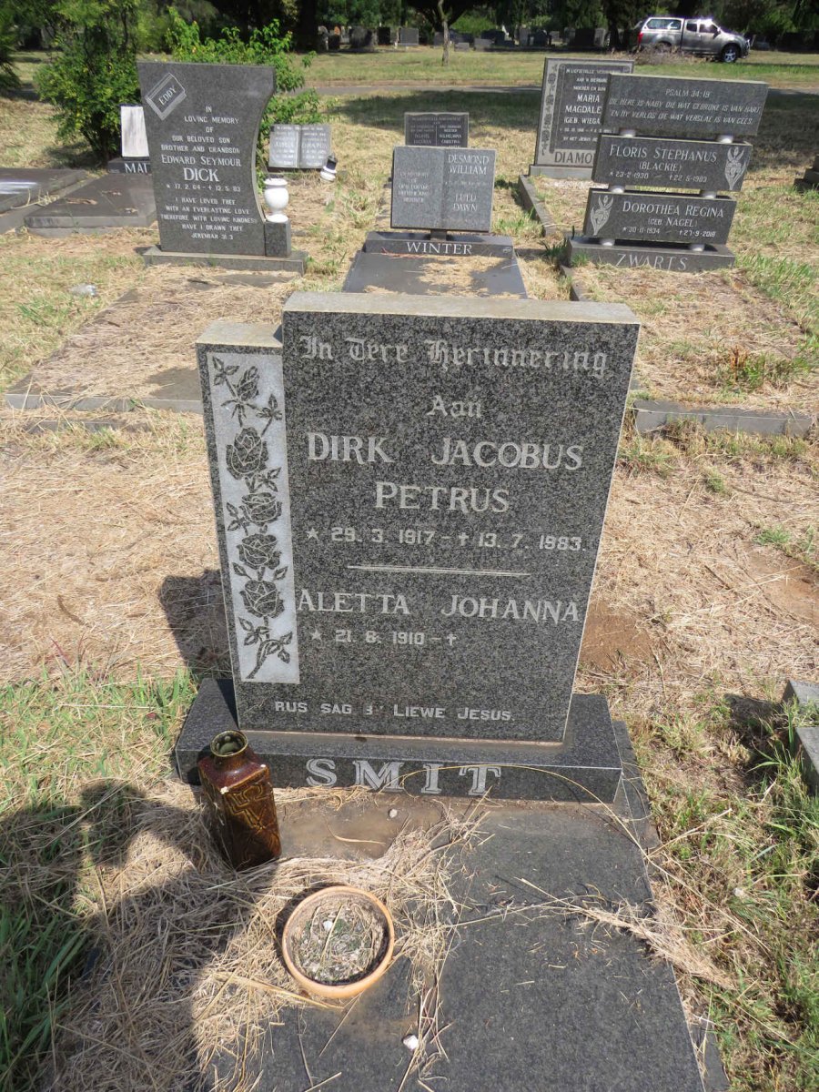 SMIT Dirk Jacobus Petrus 1917-1983 & Aletta Johanna 1910- 