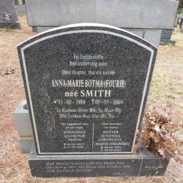 SMITH Johannes Anthonie 1927-2008 & Hester Susanna Gertruida DELPORT 1931-2013 :: BOTMA Anna-Marie voorheen FOURIE nee SMITH 1954-2004