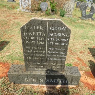 SMITH Gideon Jacobus L. 1940-2014 & Pieter Janetta ROOS 1938-2002