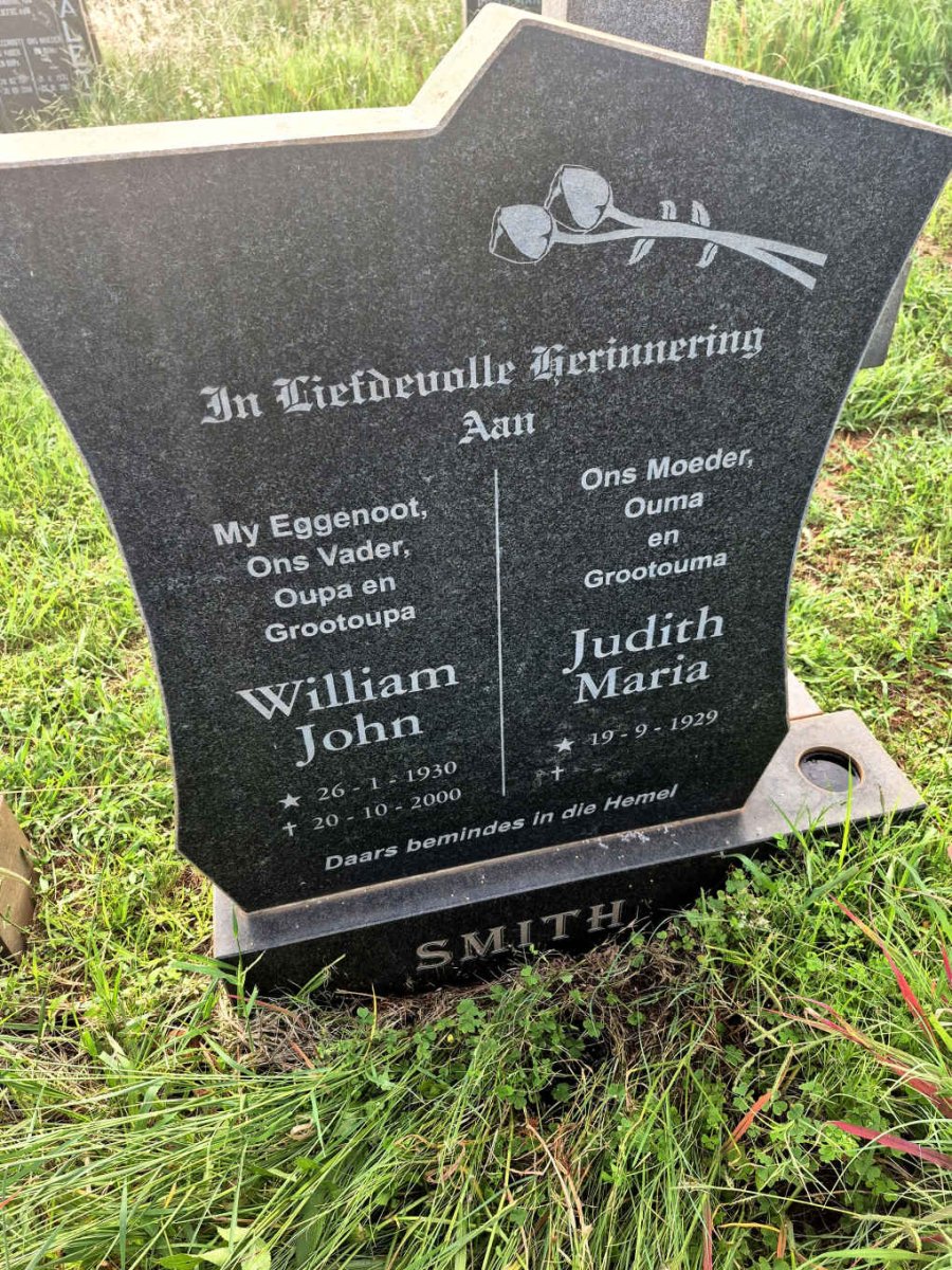 SMITH William John 1930-2000 & Judith Maria 1929-