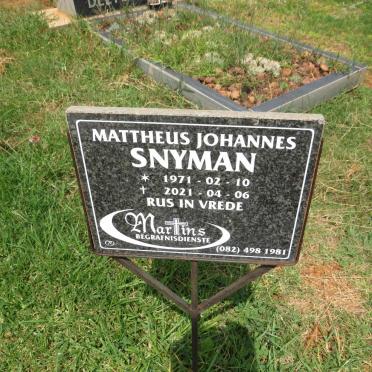 SNYMAN Mattheus Johannes 1971-2021