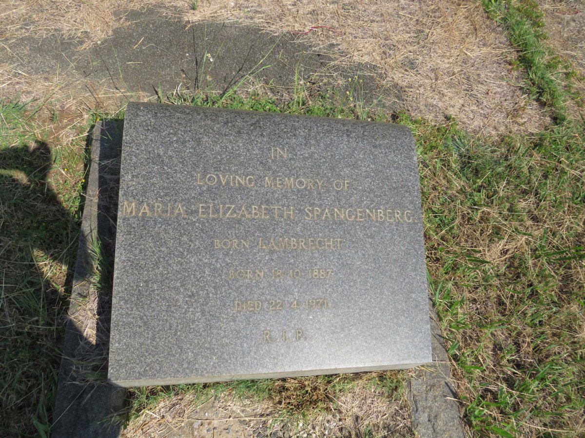 SPANGENBERG Maria Elizabeth nee LAMBRECHT 1887-1971
