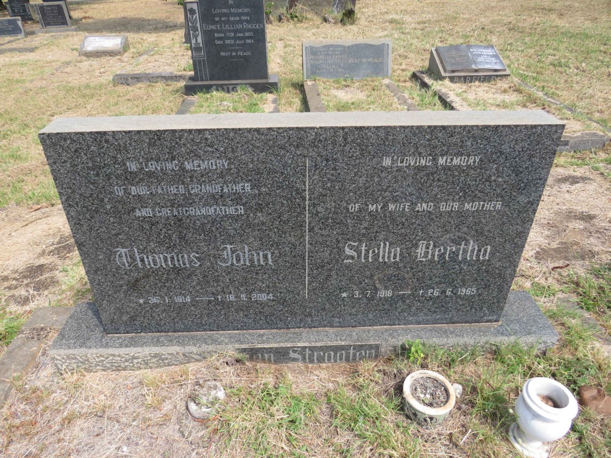 STRAATEN Thomas John, van 1914-2004 & Stella Bertha 1918-1965