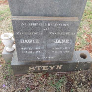 STEYN Dawie 1915-1999 & Jane 1920-2000