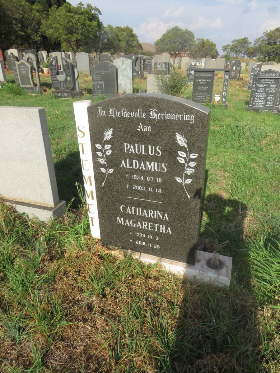 STEMMET Paulus Aldamus 1934-2003 & Catharina Magaretha 1939-2018