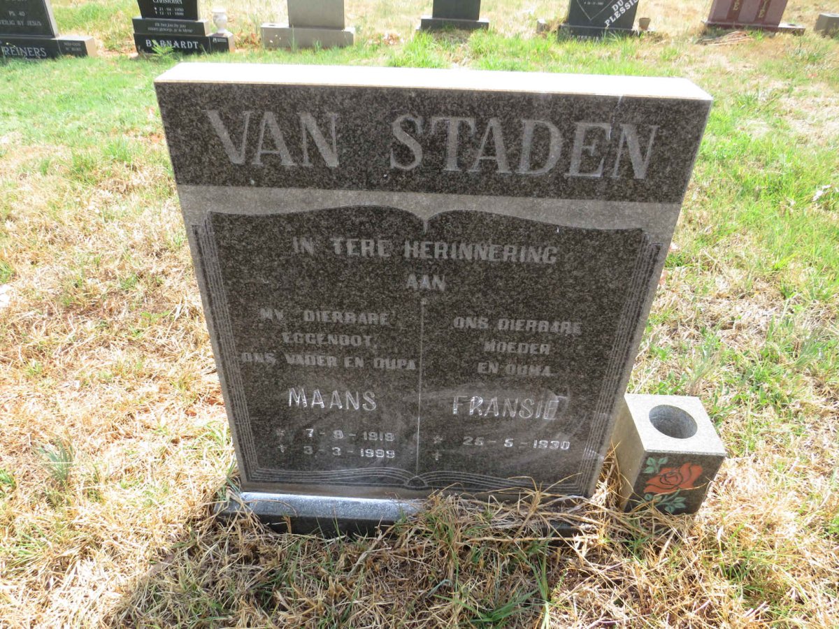 STADEN Maans, van 1918-1999 & Fransie 1930-