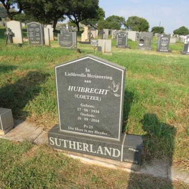 SUTHERLAND Huibrecht nee COETZEE 1934-2014