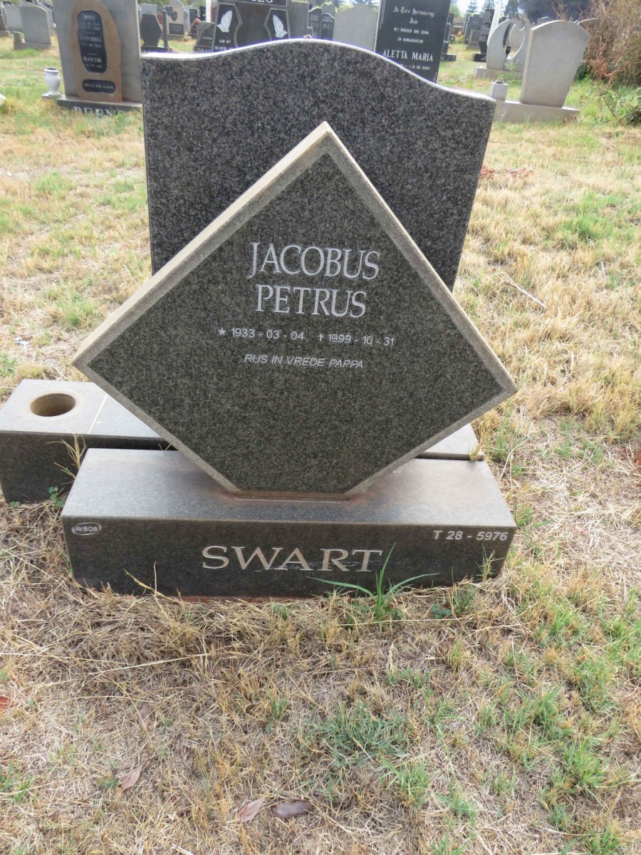 SWART Jacobus Petrus 1933-1999