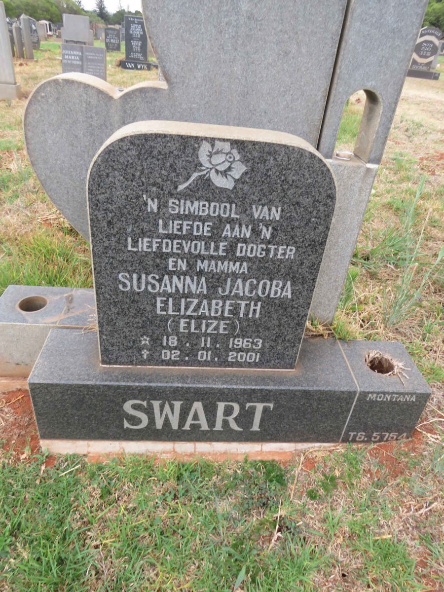 SWART Susanna Jacoba Elizabeth 1963-2001