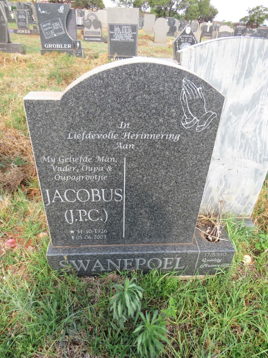 SWANEPOEL J.P.C. 1926-2003