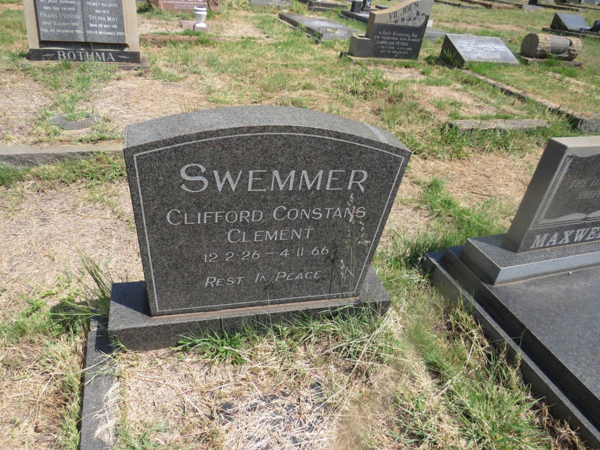 SWEMMER Clifford Constans Clement 1926-1966