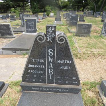 SWART Petrus Johannes Jacobus 1927-1984 & Martha Maria 1933-2019