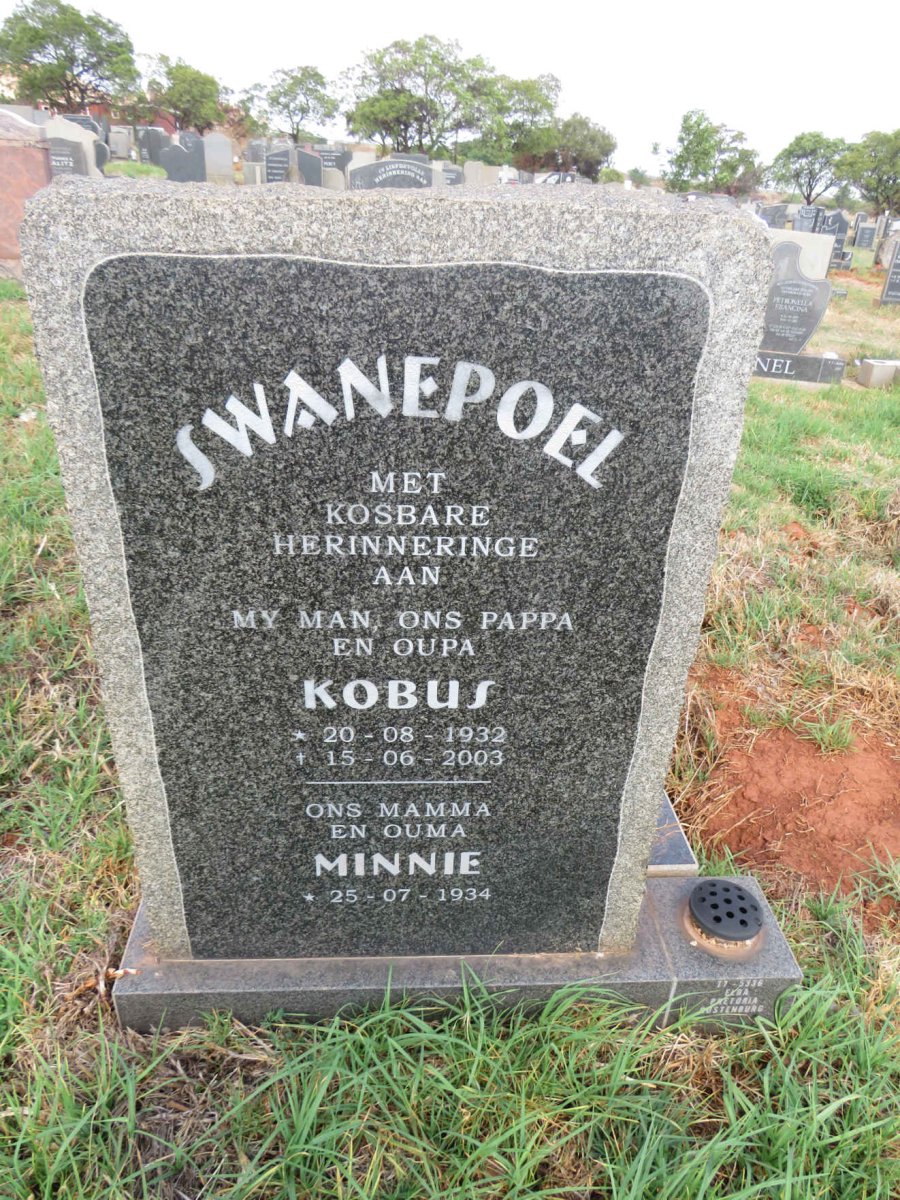SWANEPOEL Kobus 1932-2003 & Minnie 1934-