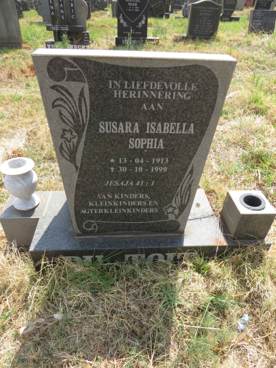 TOIT Susara Isabella Sophia, du 1913-1999
