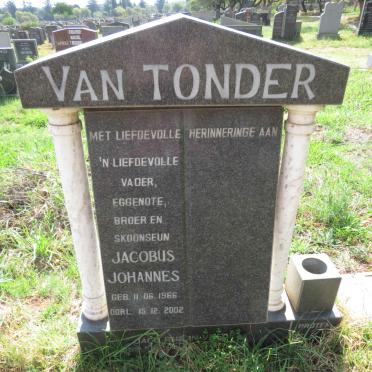 TONDER Jacobus Johannes, van 1966-2002