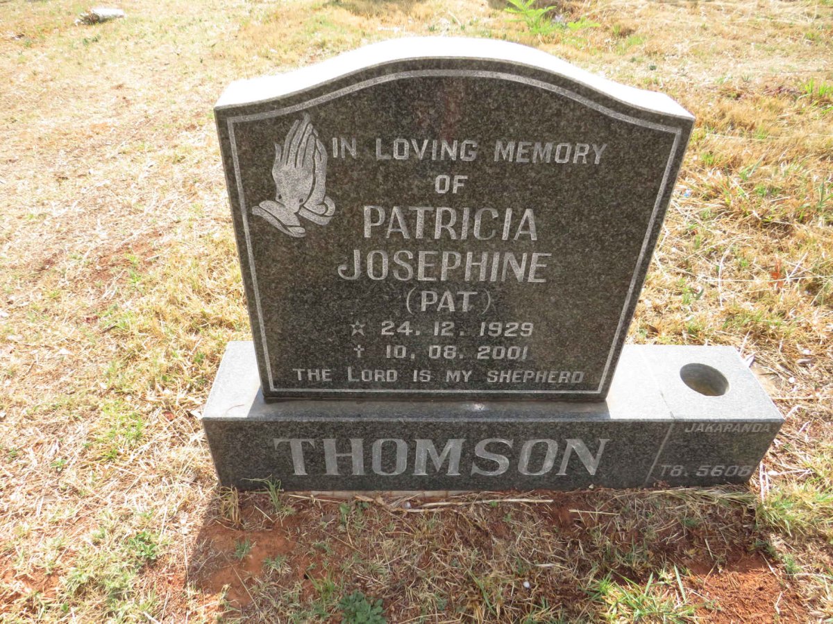 THOMSON Patricia Josephine 1929-2001