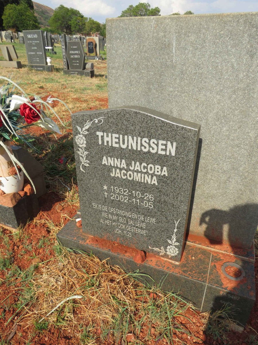 THEUNISSEN Anna Jacoba Jacomina 1932-2002