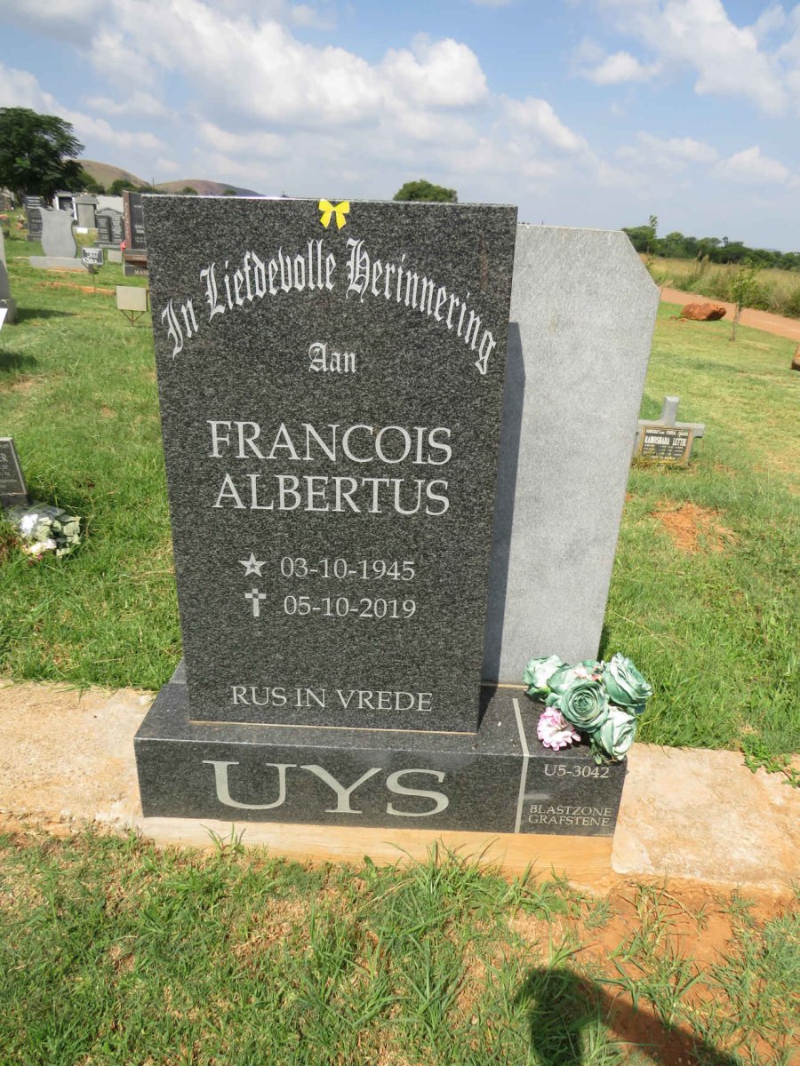 UYS Francois Albertus 1945-2019