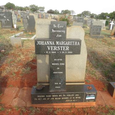 VERSTER Johanna Margaretha 1924-2002