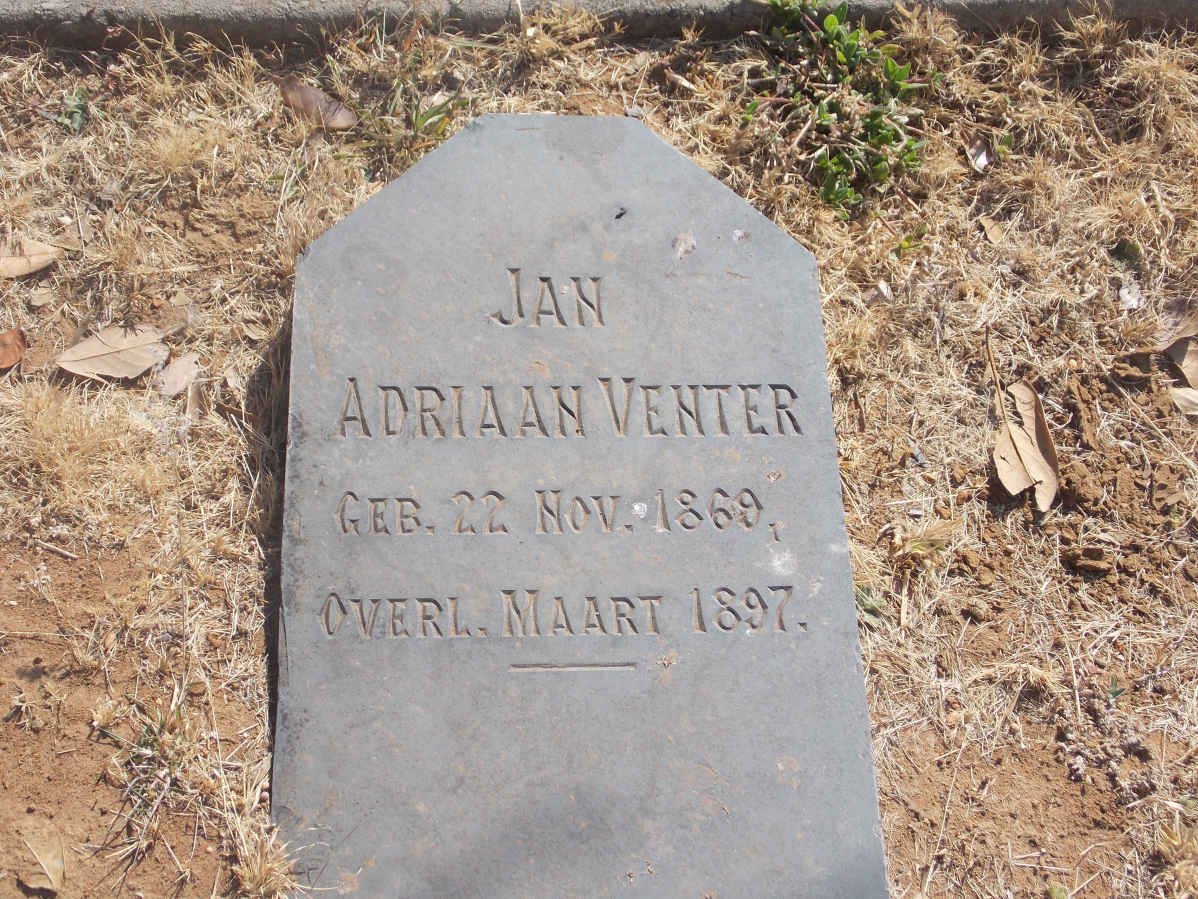 VENTER Jan Adriaan 1869-1897