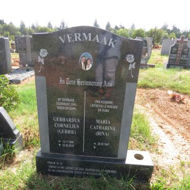 VERMAAK Gerhardus Cornelius 1946-2018 & Maria Catharina 1947-