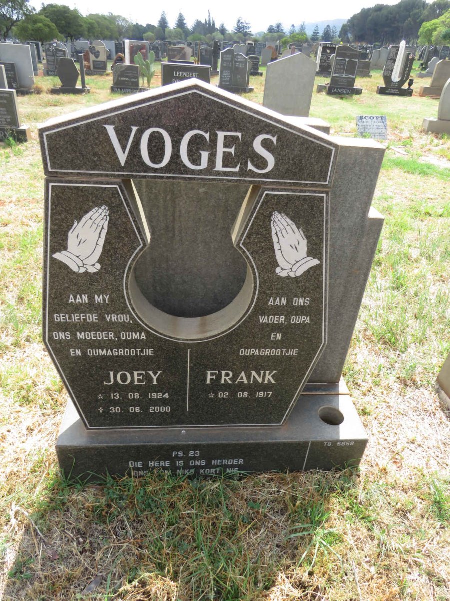 VOGES Frank 1917- & Joey 1924-2000