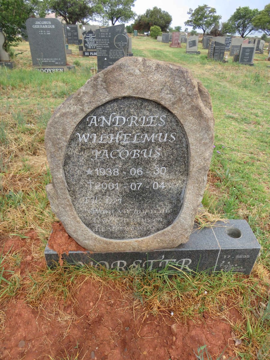 VORSTER Andries Wilhelmus Jacobus 1938-2001