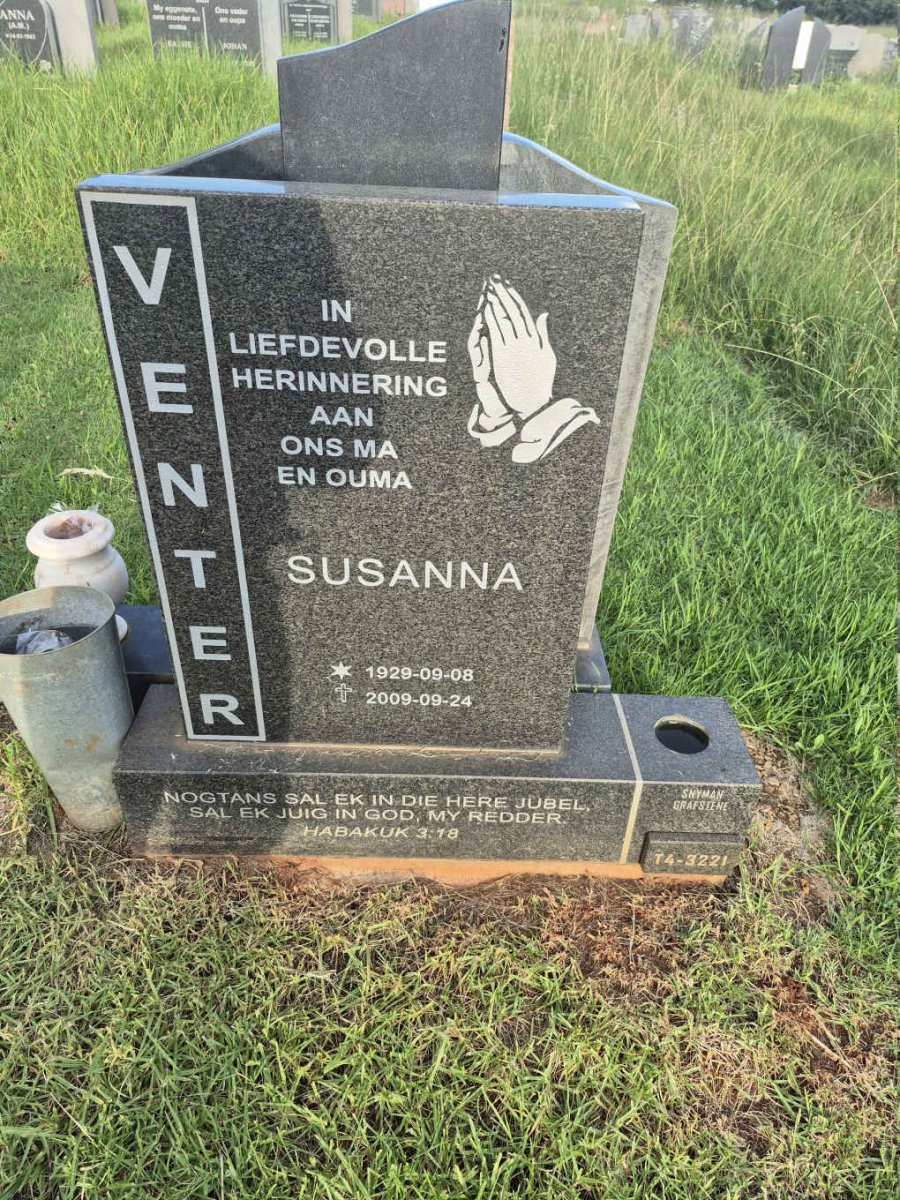 VENTER Susanna 1929-2009