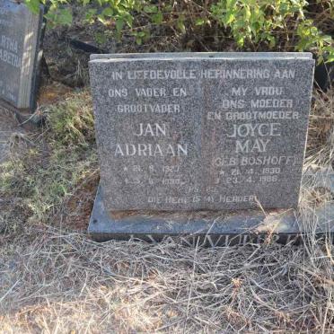 VUUREN Jan Adriaan, van 1927-1990 & Joyce May BOSHOFF 1930-1986