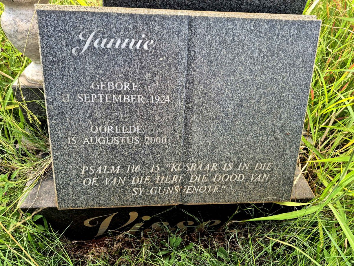 VISSER Jannie 1924-2000