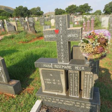 VUUREN Gerhardus Andries, Janse van 1936-2004 :: JANSE VAN VUUREN 1969-2003 :: JANSE VAN VUUREN 1968-2004