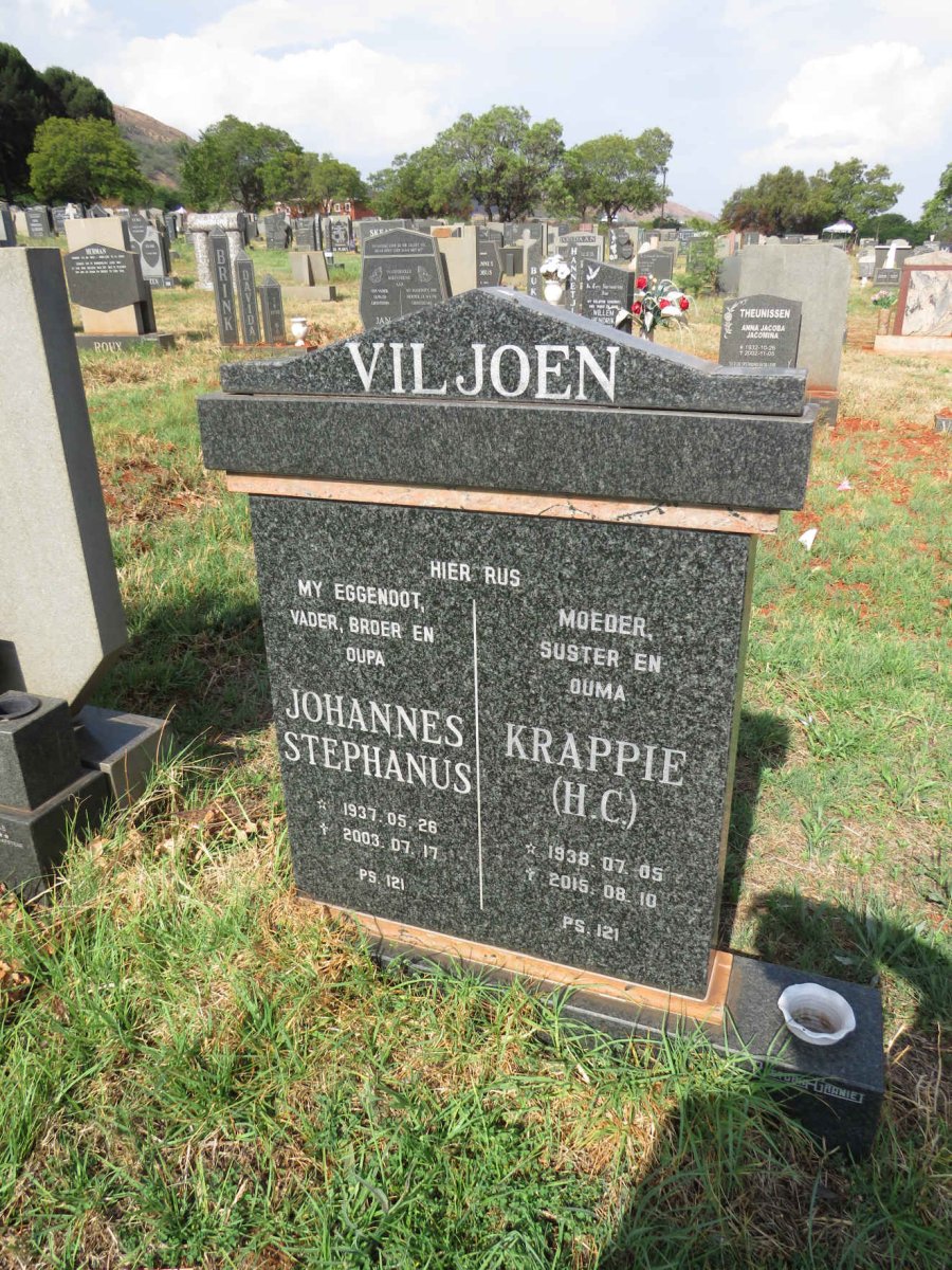 VILJOEN Johannes Stephanus 1937-2003 & H.C. 1938-2015