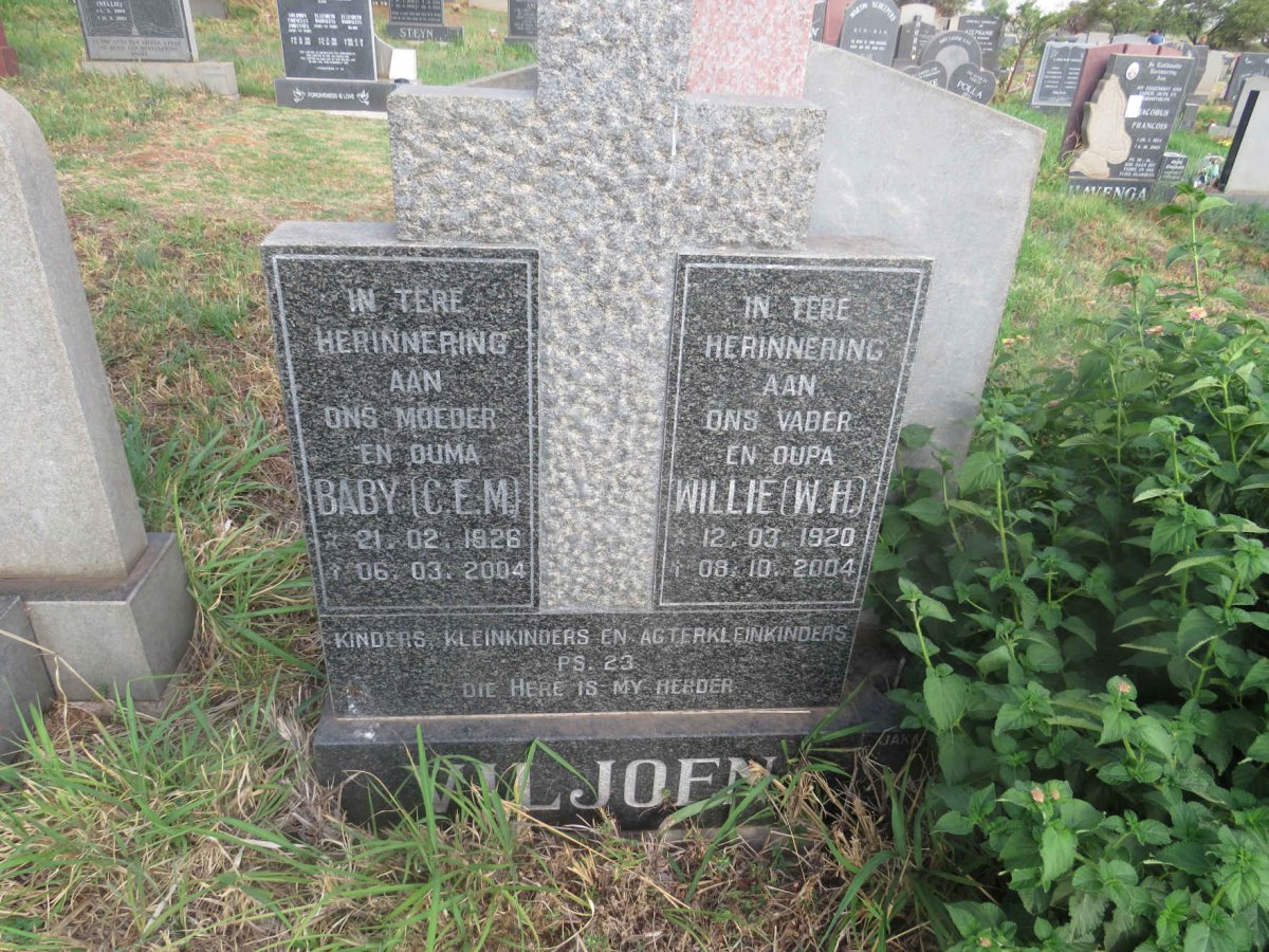 VILJOEN W.H. 1920-2004 & C.E.M. 1926-2004