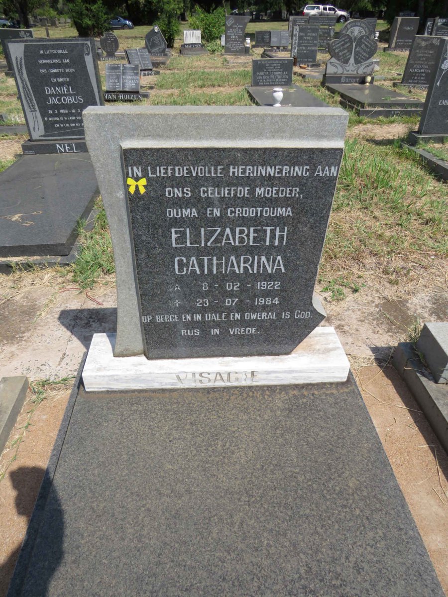 VISAGIE Elizabeth Catharina 1922-1984