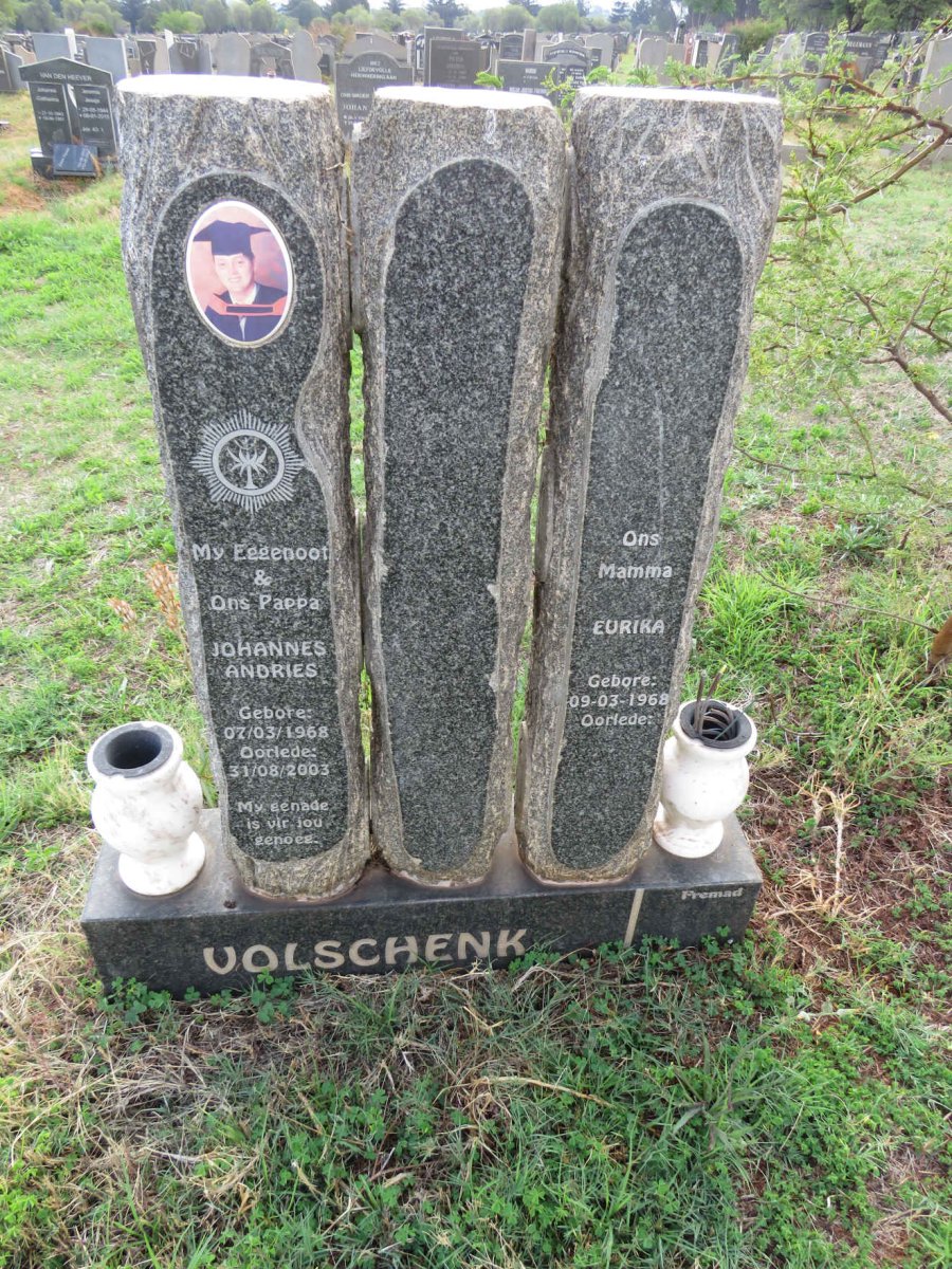 VOLSCHENK Johannes Andries 1968-2003 & Eurika 1968- 
